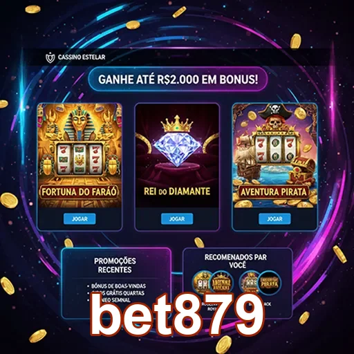 Imagem de bônus de cassino e jogos disponíveis no site bet879.