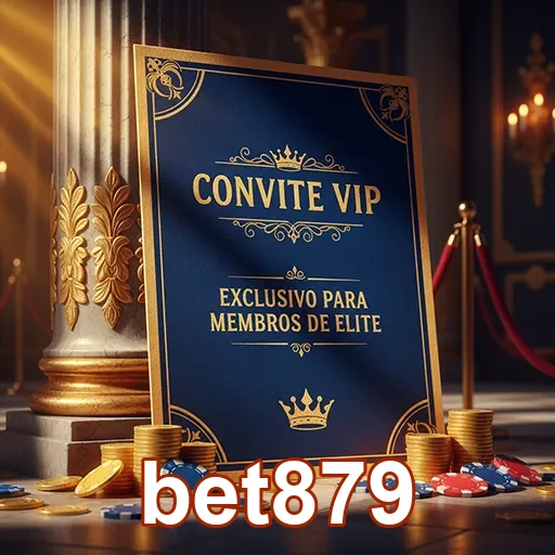 Convite VIP para serviços exclusivos da bet879, destacando ofertas especiais para os usuários.